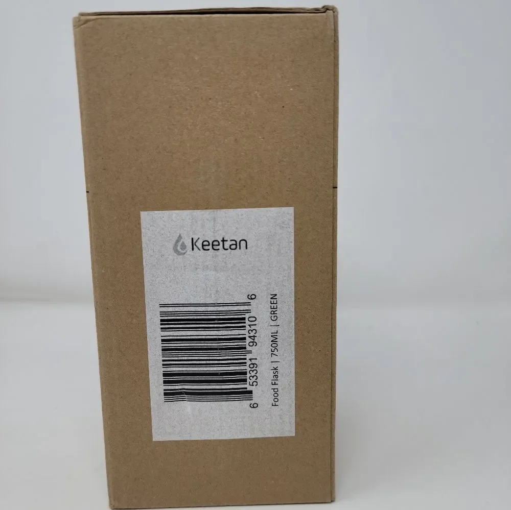Keetan Vacuum Insulated Food Flask With Spoon  Stainless Steel/Green 750ml New